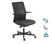Fauteuil de bureau EQUIS - accoudoirs en option - dossier gris clair siège noir