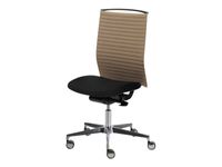 Fauteuil de bureau ATIKA - accoudoirs en option - sable/noir (dossier tissu)