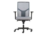 Fauteuil de bureau ATIKA - accoudoirs en option - blanc/noir (dossier résille)