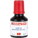edding - Recharge d'encre pour Marqueurs Permanents e-T25 Rouge - Flacon 30 ml