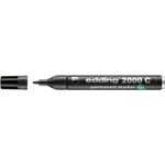 Edding - Marqueur Permanent en Aluminium recyclé e-2000C Noir - Pointe Ogive 1,5-3 mm
