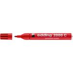 edding - Marqueur Permanent en Aluminium recyclé e-2000C Rouge - Pointe Ogive 1,5-3 mm