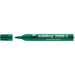 edding - Marqueur Permanent en Aluminium recyclé e-2000C Vert - Pointe Ogive 1,5-3 mm