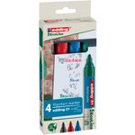 Edding - Set de 4 Marqueurs chevalets EcoLine en Plastique recyclé e-31 - Pointe Ogive 1,5-3mm
