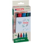 edding - Set de 4 Marqueurs chevalets en Plastique recyclé e-31 - Pointe Ogive 1,5-3mm