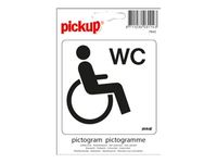Pickup - Plaque de signalisation - 100 x 100 mm - autocollant - WC (handicapés)