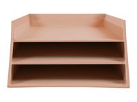 Exacompta Aquarel - Corbeille à courrier 3 niveaux - corail