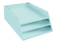 Exacompta Aquarel - Corbeille à courrier 3 niveaux - vert pastel