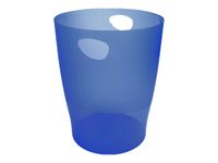 Exacompta Ecobin - Corbeille à papier 15L - bleu royal translucide