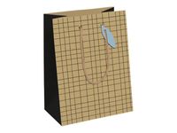 Clairefontaine Minimalist Medium - Sac cadeau kraft noir - 21,5 cm x 10,2 cm x 25,3 cm