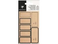 Clairefontaine - 28 Étiquettes adhésives rectangulaires kraft noir - 8 x 16 cm