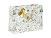 Clairefontaine Dans les bois - Sac cadeau shopping - 32 cm x 13 cm x 24,5 cm - vert