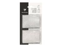 Clairefontaine - 10 Étiquettes cadeau - paillettes blanches/holographique - 8 x 16 cm