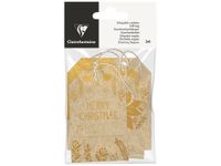 Clairefontaine - 12 Étiquettes cadeau kraft - rectangle - 8 x 16 cm