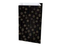 Créastyl - 150 Sacs cadeau kraft - 18 cm x 6 cm x 35 cm - noir/or