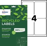 Avery - 60 Étiquettes recyclées blanches - 99,1 x 139 mm - Impression laser ou jet d'encre - réf LR7169-15