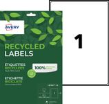 Avery - 15 Étiquettes recyclées blanches - 199,6 x 289,1 mm - Impression laser ou jet d'encre - réf LR7167-15