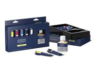 Lefranc Bourgeois - Pack de 5 tubes de peinture à huile Fine avec médium à peindre - couleurs primaires assorties - 40 ml