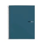 Notebook The Original, Couverture rigide, A4, quadrillage 5x5 mm, 80 feuilles de 1 couleur, Miquelrius, Océan.