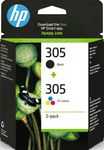 HP 305 - Pack de 2 - noir et 3 couleurs - cartouche d'encre originale (6ZD17AE)