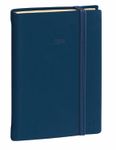 Agenda à élastique Silk President Prestige - 1 semaine sur 2 pages - 21 x 27 cm - bleu marine - Quo Vadis