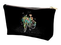 Kiub Bug Art - Pochette trousse de maquillage - chat sur vélo