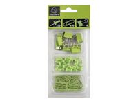 Exacompta Iderama - Kit de 58 attaches (pince-notes, trombones et punaises) - vert anis