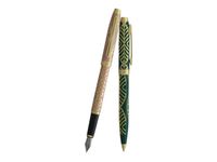 Enzo Varini Taormina XL Gioiello - Parure de stylo à bille et stylo plume - rose et vert