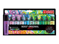 STABILO BOSS ORIGINAL ARTY - Pack de 10 surligneurs - couleurs froides assorties