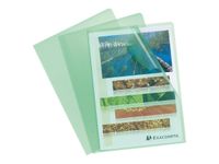 Exacompta - 10 Pochettes coin - A4 - 12/100 - vert transparent