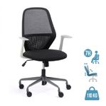 Fauteuil de bureau TIME - accoudoirs fixes gris clair - gris foncé