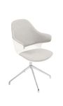 Lot de 2 chaises KHONG - avec accoudoirs - blanc et gris