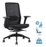 Fauteuil de bureau POLAR - accoudoirs réglables - appuie-tête en option - noir