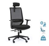 Fauteuil de bureau TECSY - accoudoirs réglables - Appui-tête réglable - noir