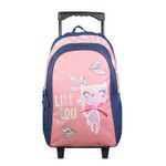 Sac à dos à roulettes Lililou - 1 compartiment - rose - Bagtrotter