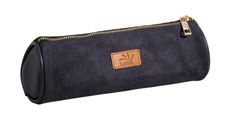 Trousse Velvet ronde velours - 1 compartiment - bleu marine - Carpentras