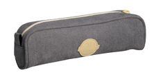 Trousse Velvet ovale velours - 1 compartiment - gris - Carpentras