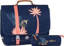 Cartable Ooban's Unicorn - 38 cm - 2 compartiments - bleu marine - Oberthur
