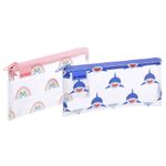 Trousse plate Baby Kawaii - 1 compartiment - 2 modèles disponibles : requin ou rainbow - Viquel