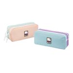 Trousse rectangulaire Teknik Pastel - 2 compartiments - 2 modèles disponibles - Exclusivité Bureau Vallée - Viquel
