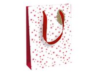 Clairefontaine - Sac cadeau - 21,5 cm x 10,2 cm x 25,3 cm - pomme d'amour blanc/rouge