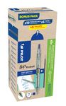 Pilot – Lot de 12 stylos bille B2P Ecob bleu pointe moyenne + 10 recharges Greenpack