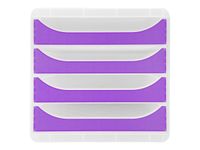 Exacompta Chromaline BigBox - Module de classement 4 tiroirs - violet transparent