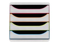 Exacompta Black Office BigBox - Module de classement 4 tiroirs - blanc/arlequin