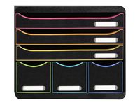 Exacompta Black Office Store-Box - Module de classement 6 tiroirs - noir/arlequin