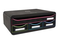 Exacompta Toolbox - Module de classement 4 tiroirs - noir/arlequin