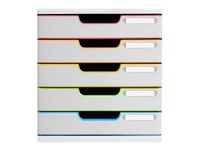 Exacompta Black Office Modulo - Module de classement 5 tiroirs - blanc/arlequin