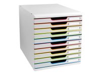 Exacompta Black Office Modulo - Module de classement 10 tiroirs - blanc/arlequin