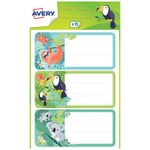 Avery - 15 Étiquettes scolaires jungle - 76 x 34 mm