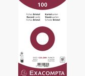Exacompta - Pack de 100 Fiches Bristol non perforées - 12,5 x 20 cm - dots - blanc
